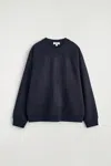 Cos Corduroy-jersey Sweatshirt In Navy In Blue