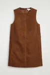 Cos Corduroy Mini Shift Dress In Brown
