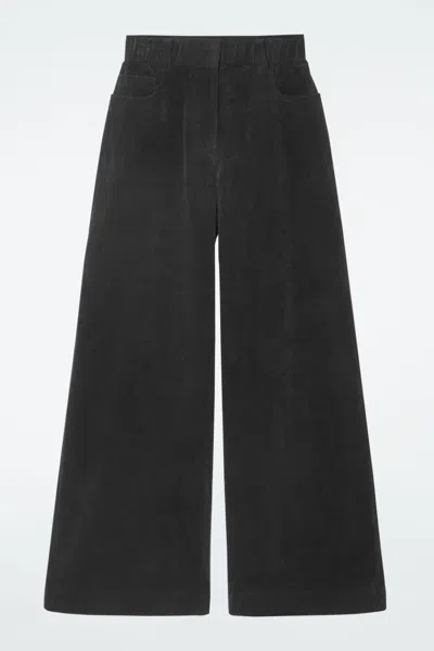 Cos Corduroy Straight-leg Trousers In Black