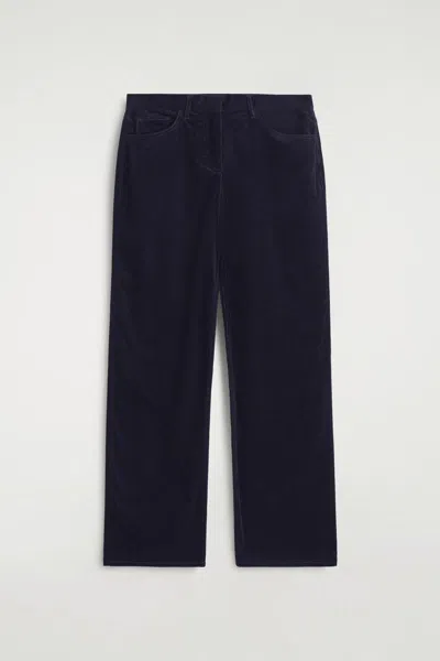 Cos Pantalon Droit En Velours Côtelé In Blue