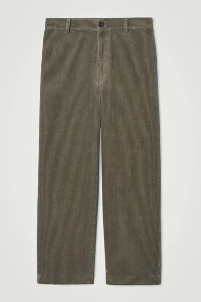 Cos Corduroy Wide-leg Trousers In Green