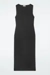 Cos Corset-detail Maxi Dress In Black
