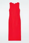 Cos Corset-detail Maxi Dress In Red
