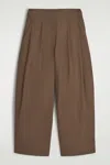 Cos Cotton Barrel-leg Trousers In Brown