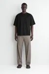 Cos Cotton Barrel-leg Trousers In Grey In Gray