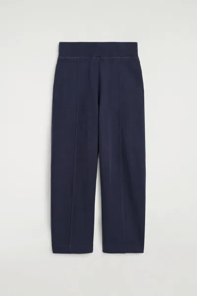 Cos Cotton Barrel-leg Joggers In Navy