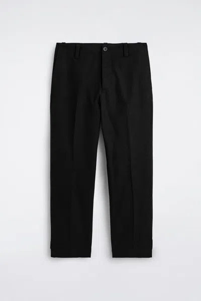 Cos Cotton-canvas Regular-fit Straight-leg Chinos In Black