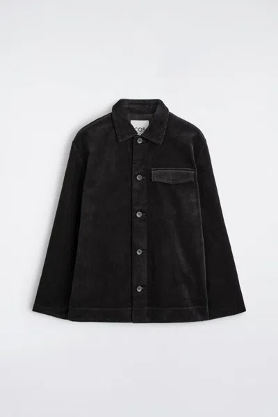 Cos Cotton-corduroy Overshirt In Black