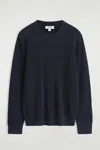 Cos Cotton Crew-neck Sweater In Blue
