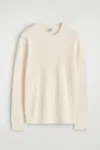 Cos Cotton Crew-neck Sweater In White