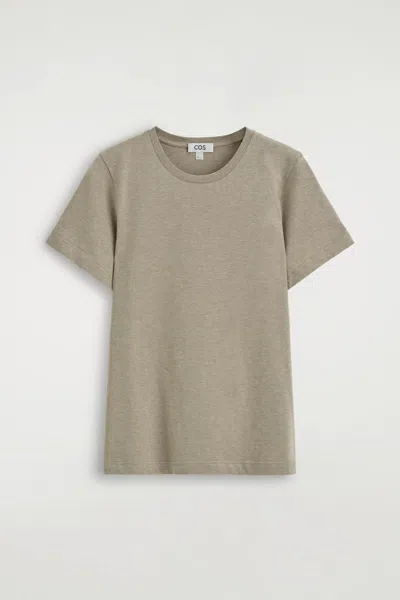 Cos Cotton Crew-neck T-shirt In Neutral