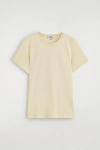 Cos Cotton Crew-neck T-shirt In Neutral