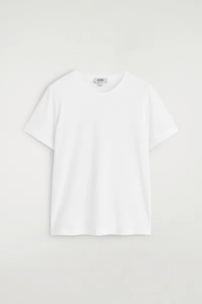 Cos Cotton Crew-neck T-shirt In White