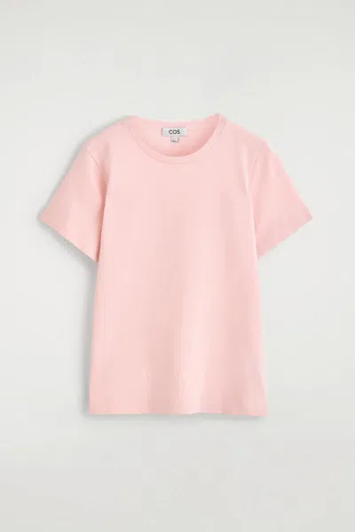 Cos Cotton Crew-neck T-shirt In Pink