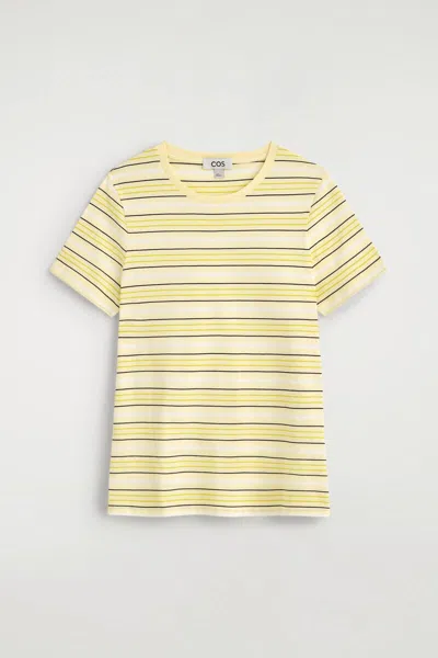 Cos Cotton Crew-neck T-shirt In Yellow