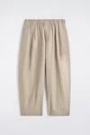 Cos Pantaloni Cropped In Cotone Con Taglio Barrel In Sand