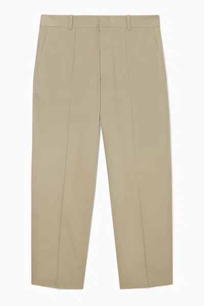 Cos Straight-leg Twill Trousers In Beige
