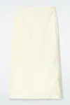 Cos Cotton Drawstring Midi Skirt In Yellow