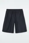 Cos Cotton Drawstring Shorts In Blue