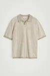 Cos Cotton Jacquard Polo Shirt In Beige