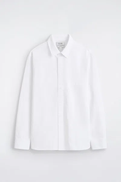 Cos Cotton Oxford Shirt In Blanc