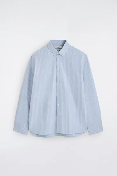Cos Cotton Oxford Shirt In Blue