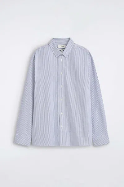 Cos Cotton Oxford Shirt In Blue
