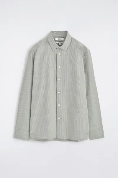 Cos Cotton Oxford Shirt In Green