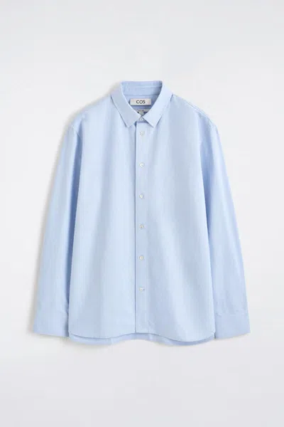 Cos Cotton Oxford Shirt In Light Blue