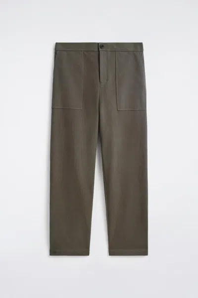 Cos Cotton Relaxed-fit Straight-leg Utility Trousers In Green