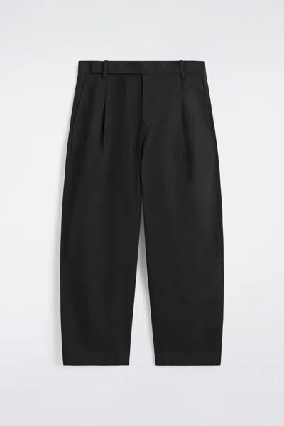 Cos Pantaloni Barrel In Cotone Vestibilità Rilassata In Black