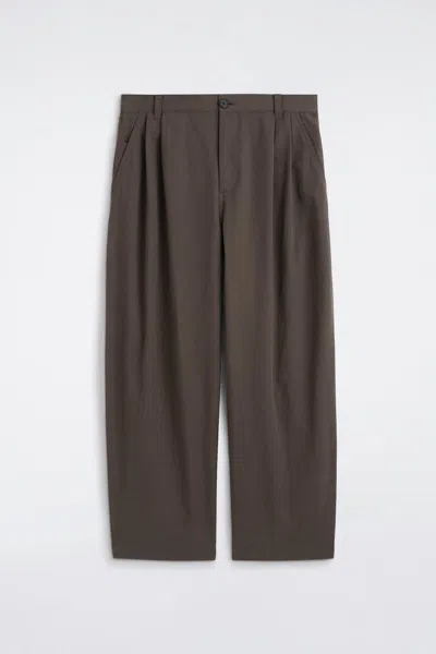 Cos Cotton Relaxed-fit Barrel-leg Utility Pants In Brown