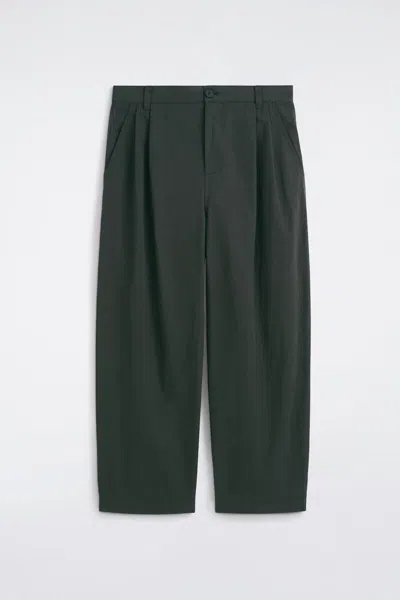 Cos Cotton Relaxed-fit Barrel-leg Utility Pants In Green