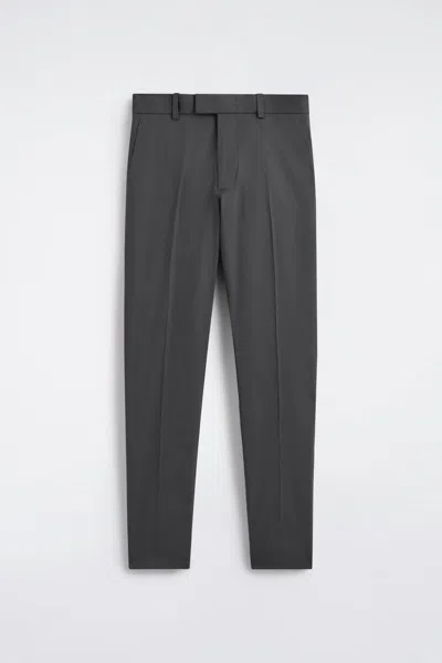 Cos Cotton Slim-fit Trousers In Dark Grey In Gray