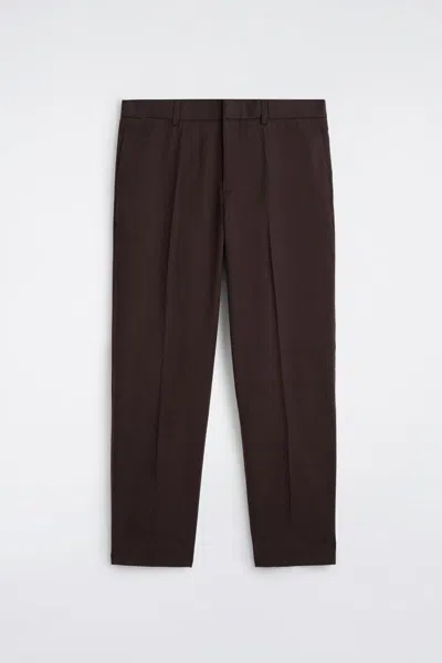 Cos Cotton Straight-leg Chinos In Brown