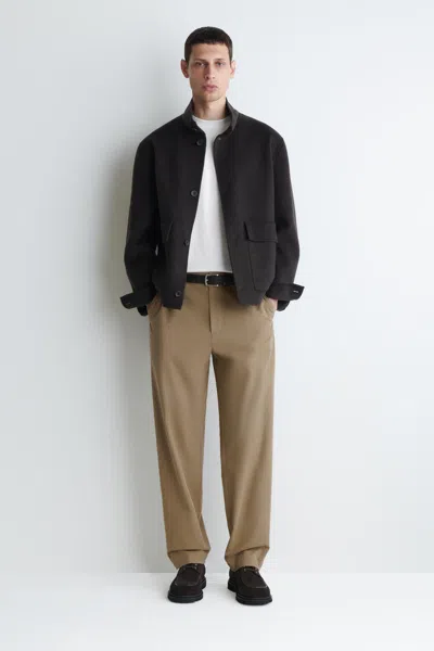 Cos Cotton Straight-leg Chinos In Sand
