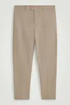 Cos Cotton Straight-leg Trousers In Beige