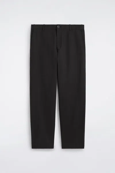 Cos Cotton Straight-leg Chinos In Black
