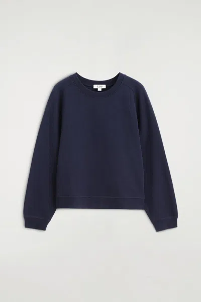 Cos Cotton Sweatshirt In Navy
