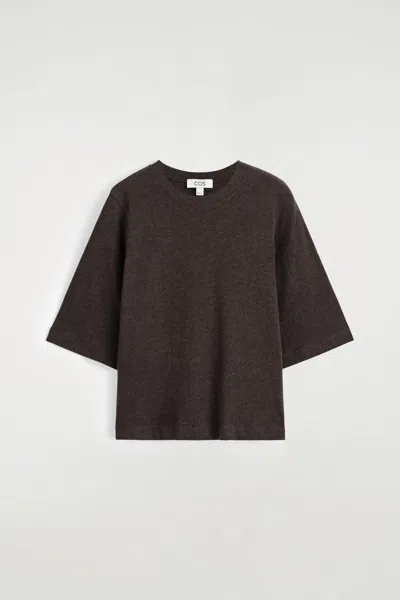 Cos Cotton T-shirt In Brown