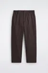 Cos Cotton Tapered Trousers In Marrone In Brown