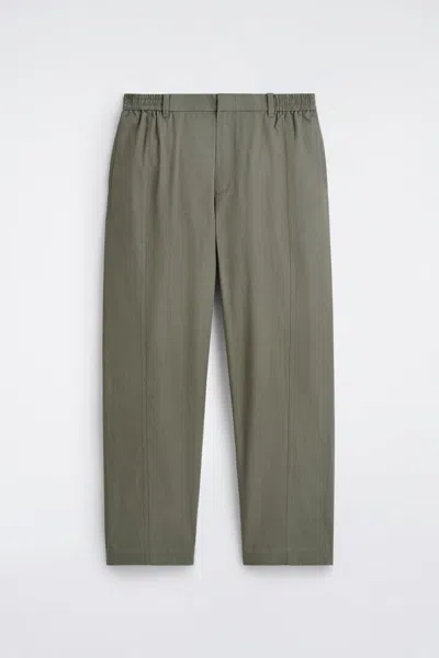 Cos Cotton Tapered Trousers In Verde In Green