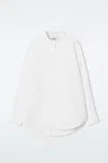 Cos Cotton Tuxedo Shirt In White