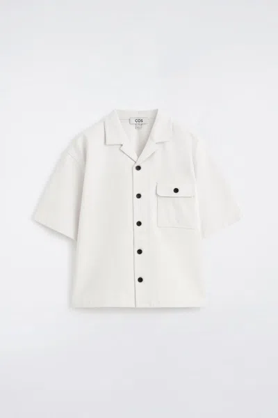 Cos Cotton Utility Shirt In White