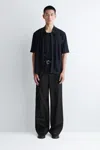 Cos Cotton Wide-leg Chinos In Black