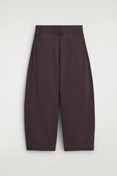 Cos Cotton Wide-leg Joggers In Purple
