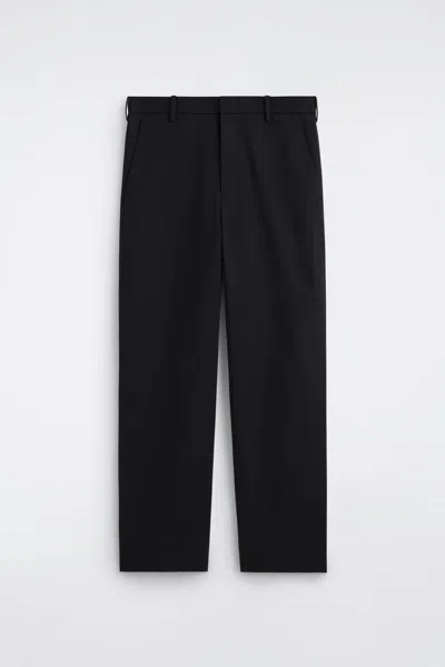 Cos Cotton Wide-leg Pants In Black