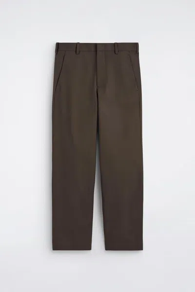 Cos Cotton Wide-leg Pants In Brown