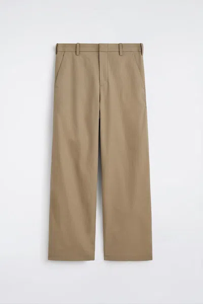 Cos Cotton Wide-leg Pants In Sand