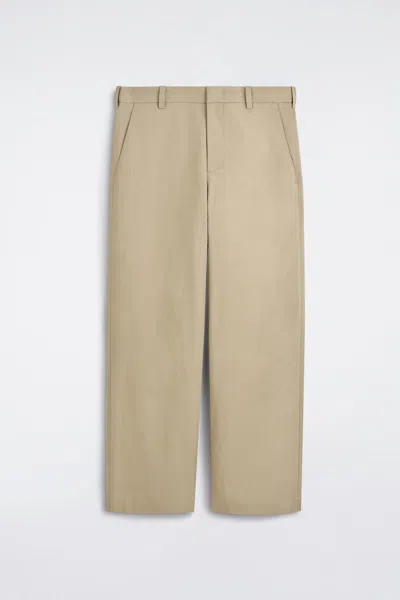 Cos Cotton Wide-leg Pants In Sand